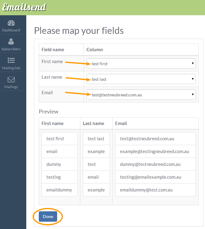 Map your fields