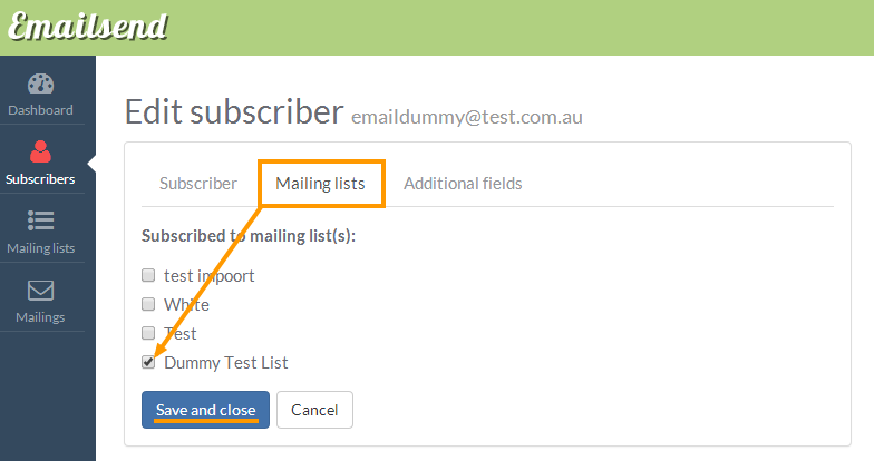assign to mailing list